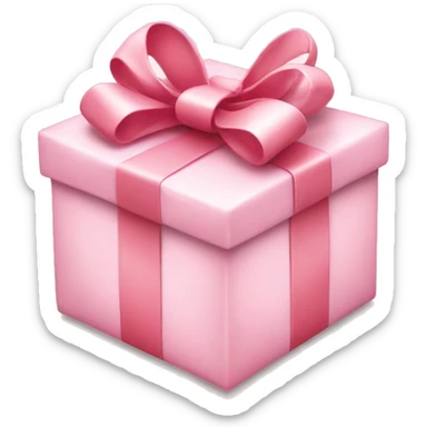 light pink christmas gift with white bow sticker