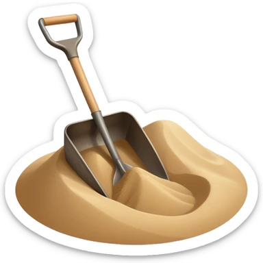 A shovel in the sand sticker