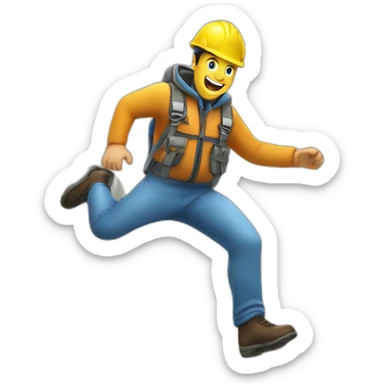 engineer jumping from a dam sticker