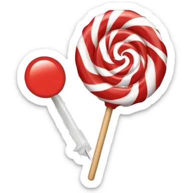 Red and White Swirled Lollipop on Stick and the inscription "innovations" sticker