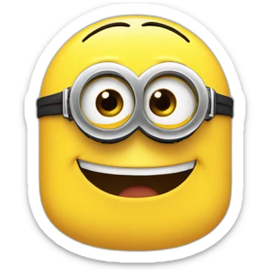 laughter emoji but it's a minion, maintain the circle shape sticker