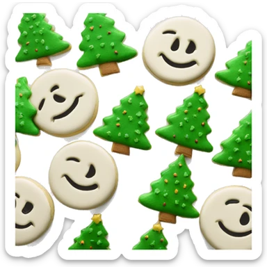 One round Pillsbury Christmas sugar cookie with a green Christmas tree in the middle only sticker