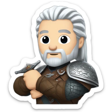 geralt of rivia holding silver sword sticker