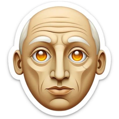 Cinematic Realistic Pablo Picasso Portrait Emoji, depicted as a visionary artist with abstract expressive features and a creative aura, rendered with rich textures and dynamic artistic lighting that captures his revolutionary spirit. sticker