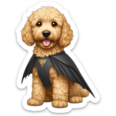 Short haired wavy blonde golden doodle with bat wings sticker