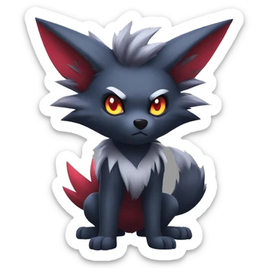 Cool Edgy Zorua-Zoroark-Mightyena full body sticker