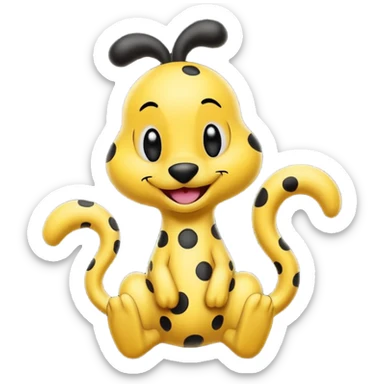 marsupilami noir avec écrit en dessous "Spunky" sticker
