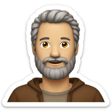 un chauve avec une barbe marron sticker