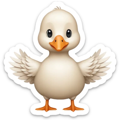 a chibi style {adult goose} giving a thumbs up sticker