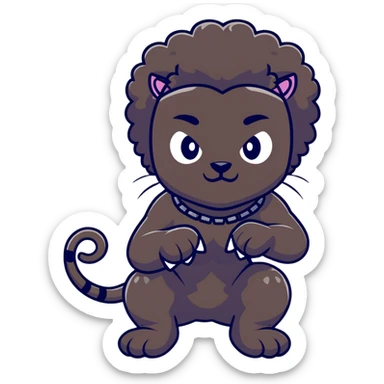 Black panther, small Afro  sticker