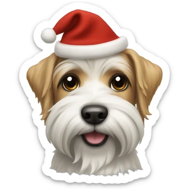 A Tibet Terrier wearing a Christmas pullover  sticker