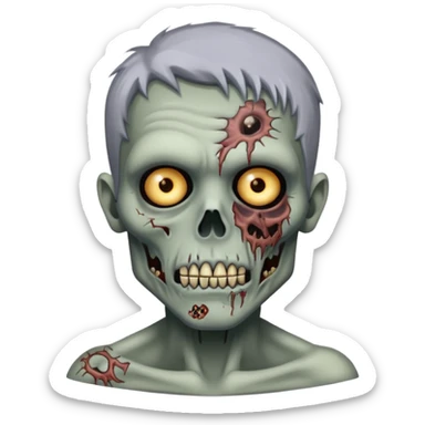 gray zombie with tattoo sticker