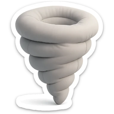plush cushion tornado, stylized and cute sticker