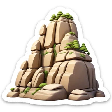 Cinematic Realistic Raouche Rocks Landmark Emoji, depicted with dramatic natural rock formations along the Beirut coastline rendered with intricate detail and dynamic natural lighting. sticker