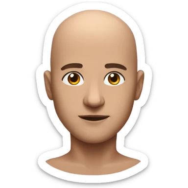 bald figure with captivating gaze sticker