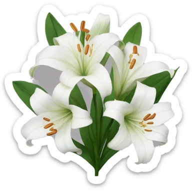 White lilies  sticker