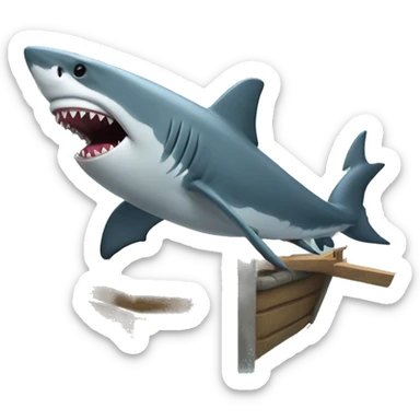 A shark on a raft  sticker