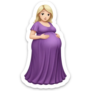 heavily pregnant woman with extremely large overdue belly sticker