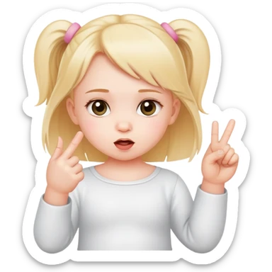 Cute baby girl doing middle finger  sticker