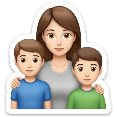 Light brunette beautiful fit mom with 3 sons sticker