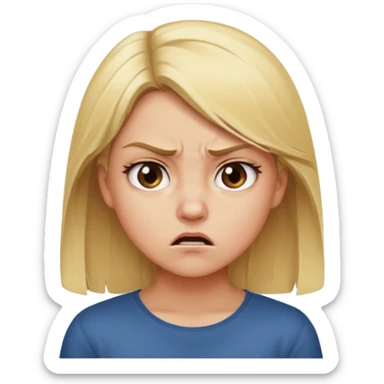 fai una ragazza bionda visibilmente offesa ed arrabbiata che guarda da un’altra parte  sticker