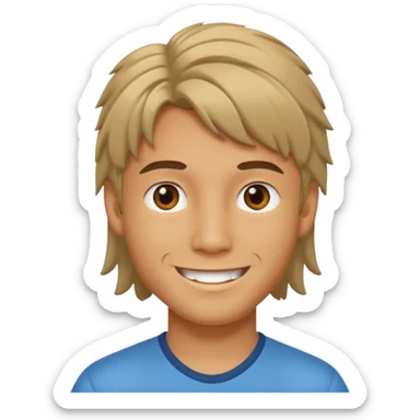 a boy with mullet hair sticker