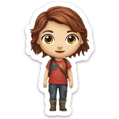 Ellie the last of us red t-shirt sticker
