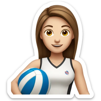 White girl with brown hair playing volleyball  sticker