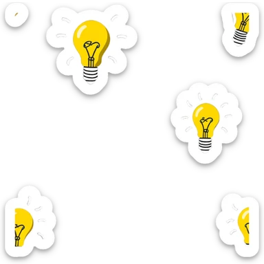 Group of men with chaotic minds, swirling tornadoes of tangled thoughts around their heads, containing question marks, light bulbs, and scribbles. The men have bewildered, overwhelmed expressions. sticker