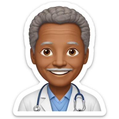 aftican american doctor emoji a bit older sticker