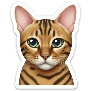 Bengal cat with rad butterfly  sticker