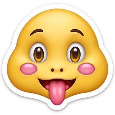 emoji with heart eyes and drooling tongue, showing intense affection and desire sticker