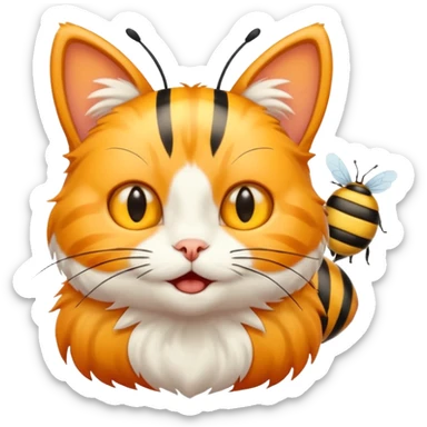 Cat with a bee sticker