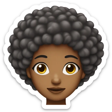 Girl with long eyelashes and a Afro sticker
