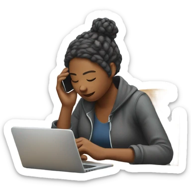 Person busy in her phone  sticker