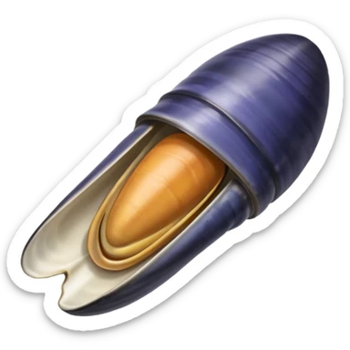 emoji line drawing of one open mussels sticker