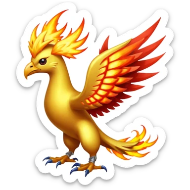 Technological Zippy Zappy Flaming Elemental Legendary Moltres-Zapdos-Mandibuzz-Yveltal-Porygon-fusion (full body) sticker