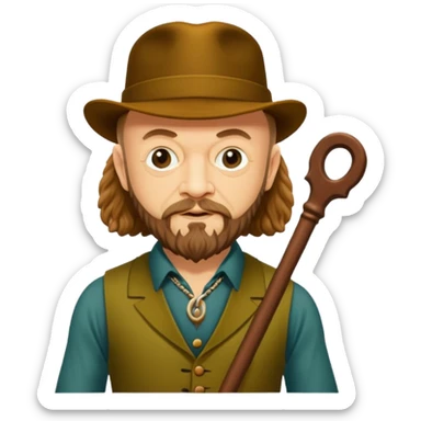 Jethro Tull (Band): A legendary British progressive rock band led by Ian Anderson, named after the 18th-century agriculturist. sticker