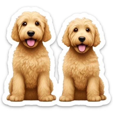 two golden labradoodles sticker
