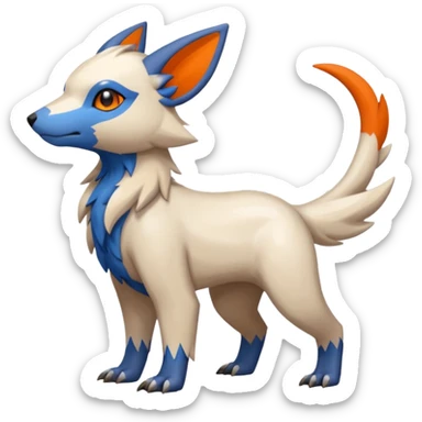 Shiny Brown with Beige, Orange, And Blue Linoone-Absol-Trico-Hybrid (Full body) sticker