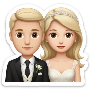 Wedding Modern Classic 2 people sticker