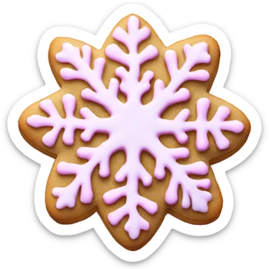Pink snowflake cookie with white icing  sticker