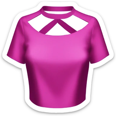 Realistic magenta cut out silk crop top blouse. sticker