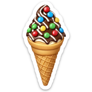 Add chocolate drizzle and m&ms on top of the crispy golden churros, put then on a cone pakage sticker