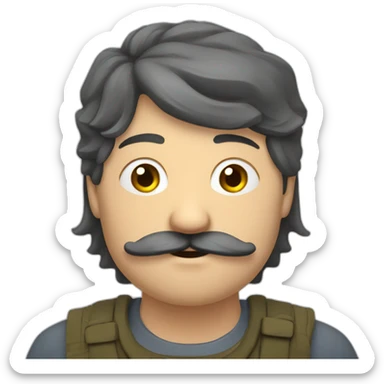 ukrainian man with chub and mustache sticker