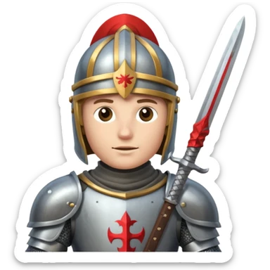 crusader knight sticker