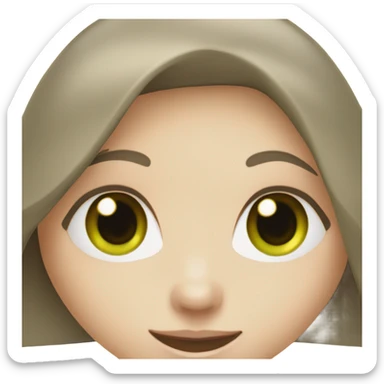 Brunette girl with pale skin and green eyes sticker