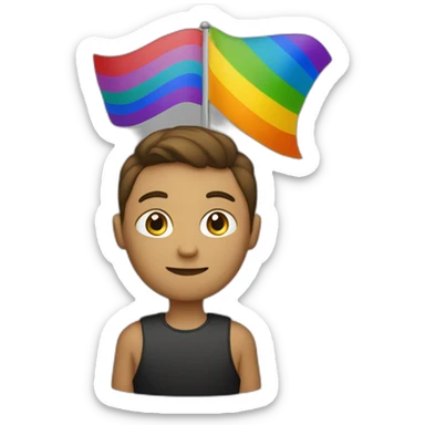 Lénine avec un drapeau lgbt sticker