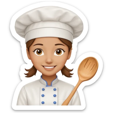 Young female baker – wearing white chef hat

 sticker