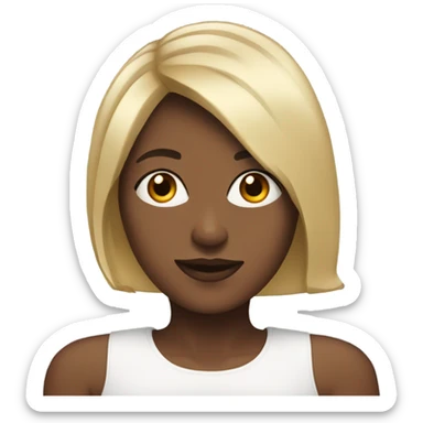 Black women with short bob with a side part sticker